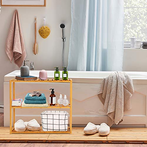 3-Tier Bamboo Bathroom Shelf, Standing Shelf Units, Wall Shelf Storage, Adjustable pice Rack, Free Standing Shelves, Kitchen Bathroom Living Room Display Stand Shelving Unit 2 3-Tier Bamboo Bathroom Shelf, Standing Shelf Units, Wall Shelf Storage, Adjustable pice Rack, Free Standing Shelves, Kitchen Bathroom Living Room Display Stand Shelving Unit - Image 2