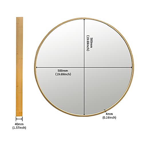 4VWIN Bamboo Frame Circle Mirror Wall-mounted Round Entryways, Bathrooms, Livingrooms (50*50cm Round, Bamboo Framed) 2 4VWIN Bamboo Frame Circle Mirror Wall-mounted Round Entryways, Bathrooms, Livingrooms (50*50cm Round, Bamboo Framed) - Image 2