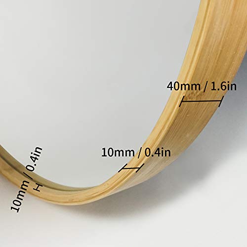 4VWIN Bamboo Frame Circle Mirror Wall-mounted Round Entryways, Bathrooms, Livingrooms (50*50cm Round, Bamboo Framed) 3 4VWIN Bamboo Frame Circle Mirror Wall-mounted Round Entryways, Bathrooms, Livingrooms (50*50cm Round, Bamboo Framed) - Image 3