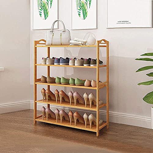 5 Tier Bamboo Shoe Rack,Adjustable Shoe Storage Rack,Space Saving Shoe Organizer Shelf Hold up to 20 Pairs of Shoes… 2 5 Tier Bamboo Shoe Rack,Adjustable Shoe Storage Rack,Space Saving Shoe Organizer Shelf Hold up to 20 Pairs of Shoes… - Image 2