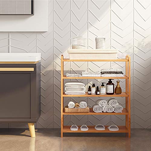5 Tier Bamboo Shoe Rack,Adjustable Shoe Storage Rack,Space Saving Shoe Organizer Shelf Hold up to 20 Pairs of Shoes… 3 5 Tier Bamboo Shoe Rack,Adjustable Shoe Storage Rack,Space Saving Shoe Organizer Shelf Hold up to 20 Pairs of Shoes… - Image 3