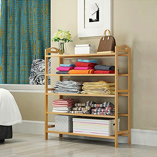 5 Tier Bamboo Shoe Rack,Adjustable Shoe Storage Rack,Space Saving Shoe Organizer Shelf Hold up to 20 Pairs of Shoes… 4 5 Tier Bamboo Shoe Rack,Adjustable Shoe Storage Rack,Space Saving Shoe Organizer Shelf Hold up to 20 Pairs of Shoes… - Image 4