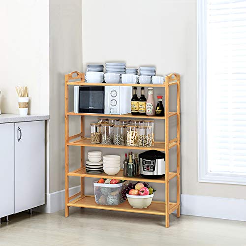 5 Tier Bamboo Shoe Rack,Adjustable Shoe Storage Rack,Space Saving Shoe Organizer Shelf Hold up to 20 Pairs of Shoes… 5 5 Tier Bamboo Shoe Rack,Adjustable Shoe Storage Rack,Space Saving Shoe Organizer Shelf Hold up to 20 Pairs of Shoes… - Image 5