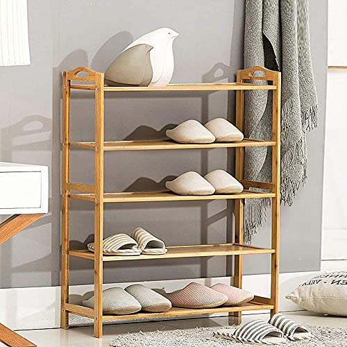 5 Tier Bamboo Shoe Rack,Adjustable Shoe Storage Rack,Space Saving Shoe Organizer Shelf Hold up to 20 Pairs of Shoes… 1 5 Tier Bamboo Shoe Rack,Adjustable Shoe Storage Rack,Space Saving Shoe Organizer Shelf Hold up to 20 Pairs of Shoes…