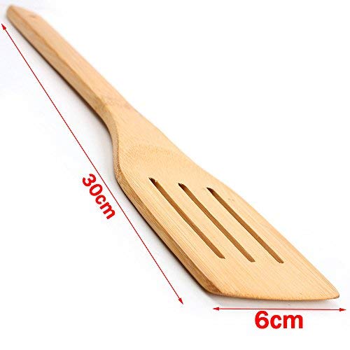 5 Pieces Wooden Kitchen Utensils Set Wood Cooking Utensils Tool Spatula Spoon Turner Slotted Turner for Non-Stick and Frying Pans Kitchen Gift Cooking Essentials Dishwasher Safe Long Handle 30CM 3 5 Pieces Wooden Kitchen Utensils Set Wood Cooking Utensils Tool Spatula Spoon Turner Slotted Turner for Non-Stick and Frying Pans Kitchen Gift Cooking Essentials Dishwasher Safe Long Handle 30CM - Image 3