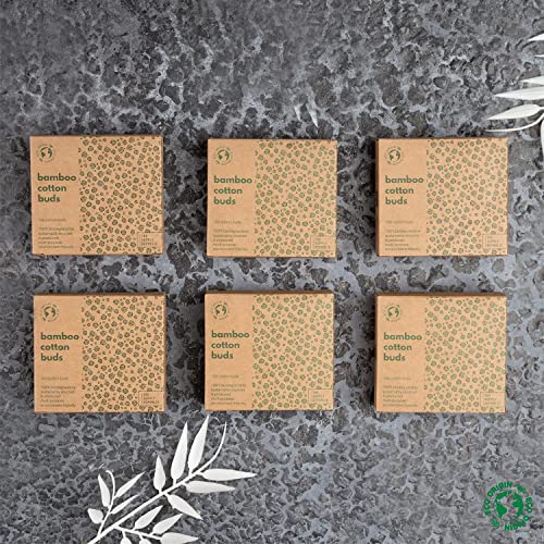 600 Bamboo Cotton Buds |100% Eco-Friendly Biodegradable | Cotton Wool Buds | Compostable Bamboo Earbuds | Recycled Plastic Free Packaging | Correct Makeup | Carbon Offsetting | 6x100 Ear Buds Cotton 2 600 Bamboo Cotton Buds |100% Eco-Friendly Biodegradable | Cotton Wool Buds | Compostable Bamboo Earbuds | Recycled Plastic Free Packaging | Correct Makeup | Carbon Offsetting | 6x100 Ear Buds Cotton - Image 2