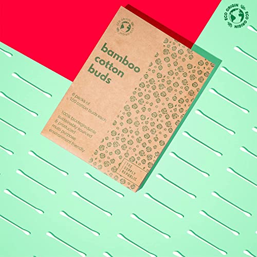 600 Bamboo Cotton Buds |100% Eco-Friendly Biodegradable | Cotton Wool Buds | Compostable Bamboo Earbuds | Recycled Plastic Free Packaging | Correct Makeup | Carbon Offsetting | 6x100 Ear Buds Cotton 4 600 Bamboo Cotton Buds |100% Eco-Friendly Biodegradable | Cotton Wool Buds | Compostable Bamboo Earbuds | Recycled Plastic Free Packaging | Correct Makeup | Carbon Offsetting | 6x100 Ear Buds Cotton - Image 4