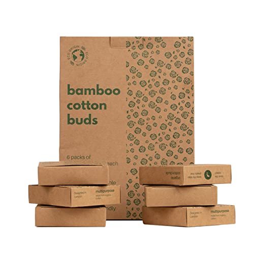 600 Bamboo Cotton Buds |100% Eco-Friendly Biodegradable | Cotton Wool Buds | Compostable Bamboo Earbuds | Recycled Plastic Free Packaging | Correct Makeup | Carbon Offsetting | 6x100 Ear Buds Cotton 1 600 Bamboo Cotton Buds |100% Eco-Friendly Biodegradable | Cotton Wool Buds | Compostable Bamboo Earbuds | Recycled Plastic Free Packaging | Correct Makeup | Carbon Offsetting | 6x100 Ear Buds Cotton