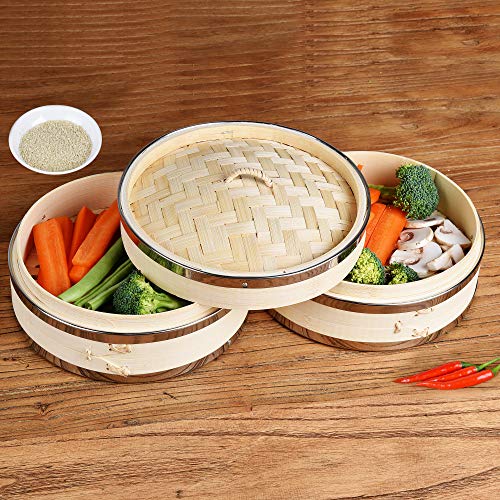 Premium 8 Inch (20.5cm) Organic Bamboo Steamer by Harcas. Small 2-Tiers with Lid. Strong, Durable and Reinforced. Best for Dim Sum, Vegetables, Meat and Fish. Hand Made 2 Premium 8 Inch (20.5cm) Organic Bamboo Steamer by Harcas. Small 2-Tiers with Lid. Strong, Durable and Reinforced. Best for Dim Sum, Vegetables, Meat and Fish. Hand Made - Image 2