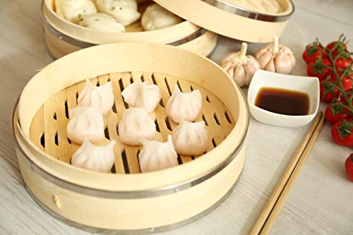 Premium 8 Inch (20.5cm) Organic Bamboo Steamer by Harcas. Small 2-Tiers with Lid. Strong, Durable and Reinforced. Best for Dim Sum, Vegetables, Meat and Fish. Hand Made 4 Premium 8 Inch (20.5cm) Organic Bamboo Steamer by Harcas. Small 2-Tiers with Lid. Strong, Durable and Reinforced. Best for Dim Sum, Vegetables, Meat and Fish. Hand Made - Image 4