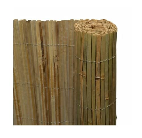 Abaseen Natural Bamboo Slat Garden Fence Covering Outdoor Privacy Bamboo Garden Screening Roll (1m x 4m) 2 Abaseen Natural Bamboo Slat Garden Fence Covering Outdoor Privacy Bamboo Garden Screening Roll (1m x 4m) - Image 2