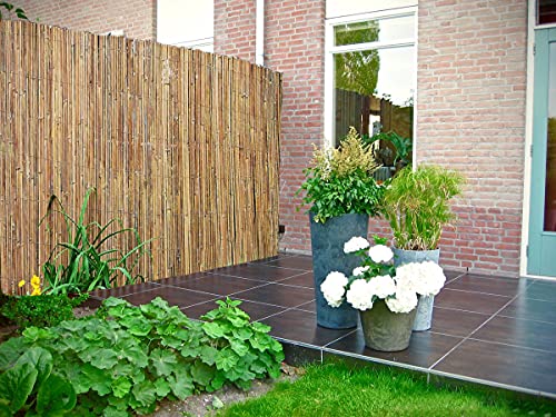 Abaseen Natural Bamboo Slat Garden Fence Covering Outdoor Privacy Bamboo Garden Screening Roll (1m x 4m) 1 Abaseen Natural Bamboo Slat Garden Fence Covering Outdoor Privacy Bamboo Garden Screening Roll (1m x 4m)