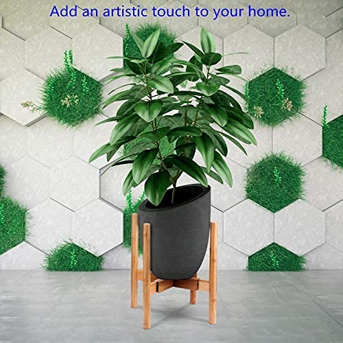 AmazeFan Adjustable Plant Stand, MidCentury Bamboo Flower Pot Holder