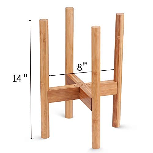 AmazeFan Adjustable Plant Stand, MidCentury Bamboo Flower Pot Holder
