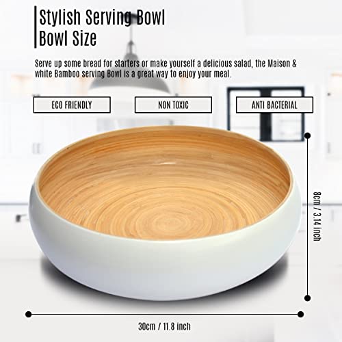 ARRIZONE Stylish Large 30cm Bamboo Wooden Fruit Bowl Uniquely Handcrafted Salad Bowl Serving Modern Kitchen Storage… 7 ARRIZONE Stylish Large 30cm Bamboo Wooden Fruit Bowl Uniquely Handcrafted Salad Bowl Serving Modern Kitchen Storage… - Image 7