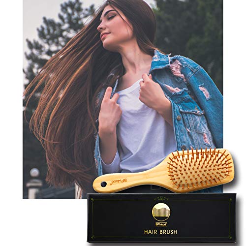 BFWood Bamboo Handle with Bamboo Bristles Paddle Hairbrush for Massaging Scalp - Big Handle 6 BFWood Bamboo Handle with Bamboo Bristles Paddle Hairbrush for Massaging Scalp - Big Handle - Image 6