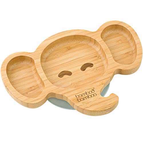 bamboo bamboo Baby Plate and Toddler Plate, Suction Plate for Feeding and Weaning, Bamboo Elephant with Secure Suction, for Babies from 6 Months (Elephant, Grey) 1 bamboo bamboo Baby Plate and Toddler Plate, Suction Plate for Feeding and Weaning, Bamboo Elephant with Secure Suction, for Babies from 6 Months (Elephant, Grey)