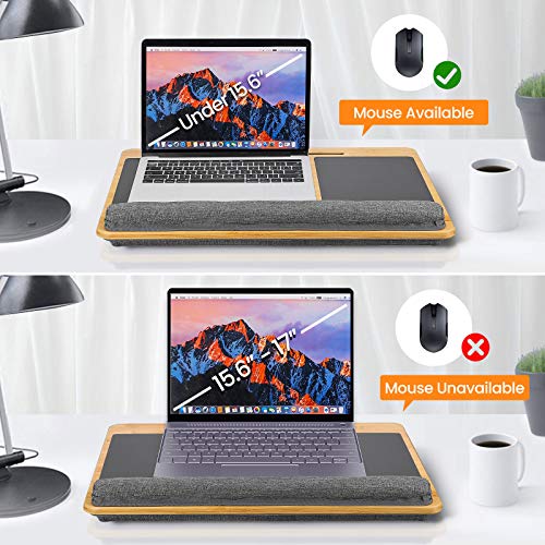 Bamboo Lap Desk with Device Ledge and Ambitexrous Mouse Pad, Fits up to 17.3" Laptops, Home Office Portable Lap Desk with Pillow Cushion 4 Bamboo Lap Desk with Device Ledge and Ambitexrous Mouse Pad, Fits up to 17.3" Laptops, Home Office Portable Lap Desk with Pillow Cushion - Image 4