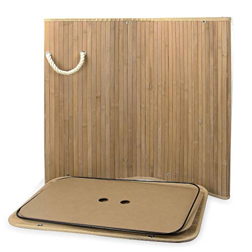 Bamboo Laundry Basket 72L, Laundry Hamper with Lid, Foldable Laundry Bin with 2 Compartments for Light and Dark Clothes, Machine Washable Liner Bag 6 Bamboo Laundry Basket 72L, Laundry Hamper with Lid, Foldable Laundry Bin with 2 Compartments for Light and Dark Clothes, Machine Washable Liner Bag - Image 6