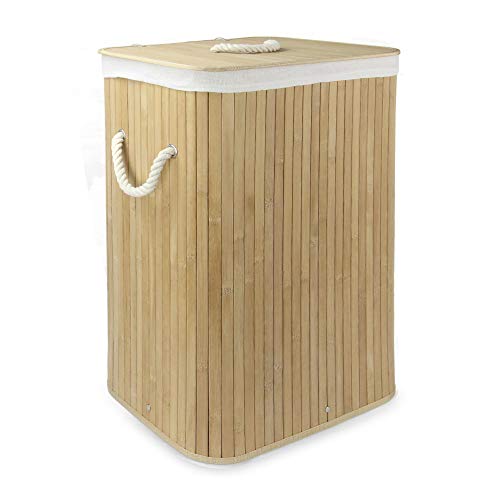 Bamboo Laundry Basket 72L, Laundry Hamper with Lid, Foldable Laundry Bin with 2 Compartments for Light and Dark Clothes, Machine Washable Liner Bag 1 Bamboo Laundry Basket 72L, Laundry Hamper with Lid, Foldable Laundry Bin with 2 Compartments for Light and Dark Clothes, Machine Washable Liner Bag