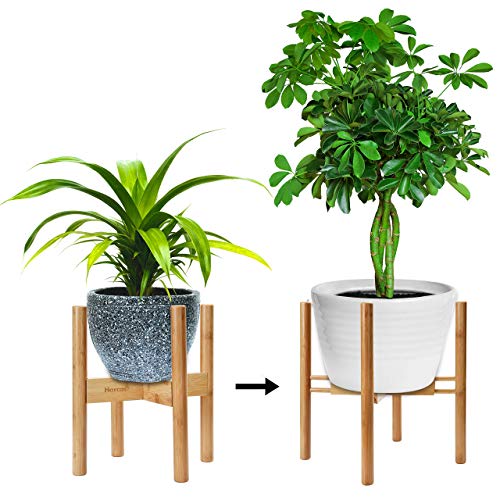 Harcas Plant Stands Indoor Adjustable Bamboo Wooden Plant Stand to Fit 22-32 Centimetre Pots. Beautiful Mid Century Design Home Accessory (Plant and Plant Pot Not Included). Pack of 1 2 Harcas Plant Stands Indoor Adjustable Bamboo Wooden Plant Stand to Fit 22-32 Centimetre Pots. Beautiful Mid Century Design Home Accessory (Plant and Plant Pot Not Included). Pack of 1 - Image 2