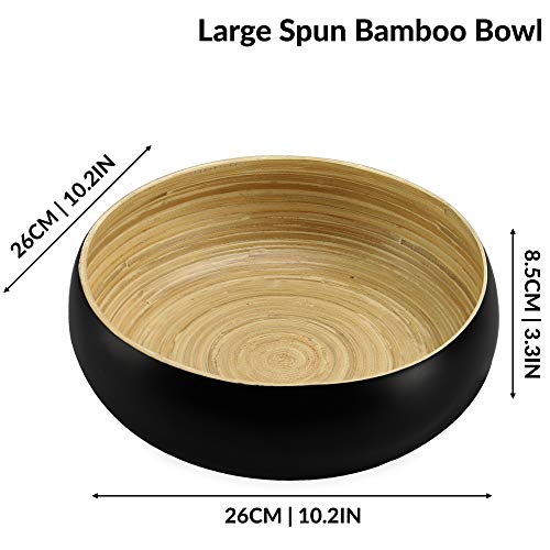 Bamboo Serving Bowl | Wooden Salad Bowl | Storage Bowls for Keys & Jewellery | Decor Table Piece | Natural Look Starter… 4 Bamboo Serving Bowl | Wooden Salad Bowl | Storage Bowls for Keys & Jewellery | Decor Table Piece | Natural Look Starter… - Image 4