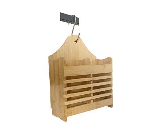Bamboo Wooden Cutlery Organiser Kitchen Utensils Holder Hanging Utensil Pot Chopstick Holder, Kitchen Drying Rack With 2 Compartments for Wooden Spoon, Spatula Holder, Washing Up Tableware Drainer 5 Bamboo Wooden Cutlery Organiser Kitchen Utensils Holder Hanging Utensil Pot Chopstick Holder, Kitchen Drying Rack With 2 Compartments for Wooden Spoon, Spatula Holder, Washing Up Tableware Drainer - Image 5