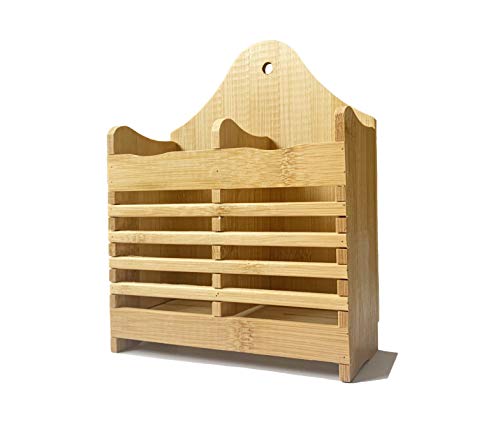 Bamboo Wooden Cutlery Organiser Kitchen Utensils Holder Hanging Utensil Pot Chopstick Holder, Kitchen Drying Rack With 2 Compartments for Wooden Spoon, Spatula Holder, Washing Up Tableware Drainer 1 Bamboo Wooden Cutlery Organiser Kitchen Utensils Holder Hanging Utensil Pot Chopstick Holder, Kitchen Drying Rack With 2 Compartments for Wooden Spoon, Spatula Holder, Washing Up Tableware Drainer