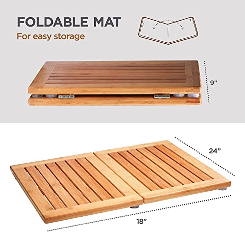 Bamboo Bath Mat Shower Floor Mat Non Slip, Made of 100% Natural Bamboo, By Bambusi 3 Bamboo Bath Mat Shower Floor Mat Non Slip, Made of 100% Natural Bamboo, By Bambusi - Image 3