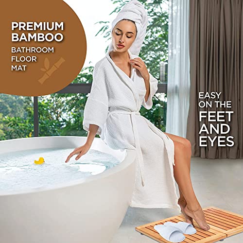Bamboo Bath Mat Shower Floor Mat Non Slip, Made of 100% Natural Bamboo, By Bambusi 5 Bamboo Bath Mat Shower Floor Mat Non Slip, Made of 100% Natural Bamboo, By Bambusi - Image 5