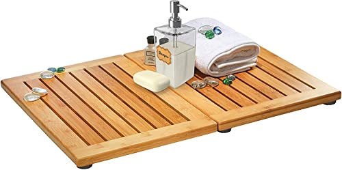 Bamboo Bath Mat Shower Floor Mat Non Slip, Made of 100% Natural Bamboo, By Bambusi 1 Bamboo Bath Mat Shower Floor Mat Non Slip, Made of 100% Natural Bamboo, By Bambusi