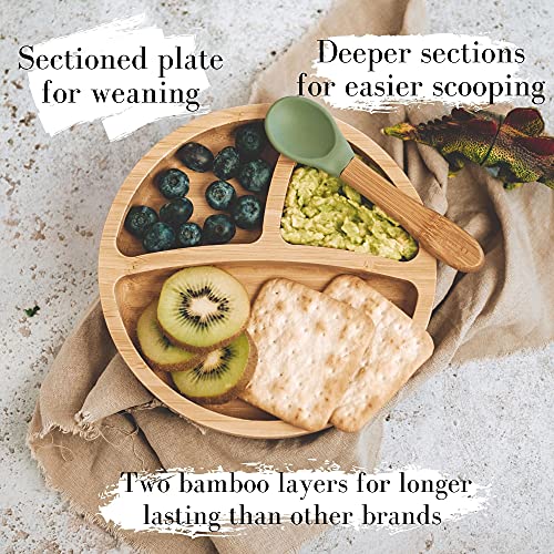 Bubba Bear ® Baby Bamboo Suction Bowl, Plate & Spoon Set | Stay Put Toddler Led Feeding Bowls & Plates | Free Guide to Weaning 4 Bubba Bear ® Baby Bamboo Suction Bowl, Plate & Spoon Set | Stay Put Toddler Led Feeding Bowls & Plates | Free Guide to Weaning - Image 4