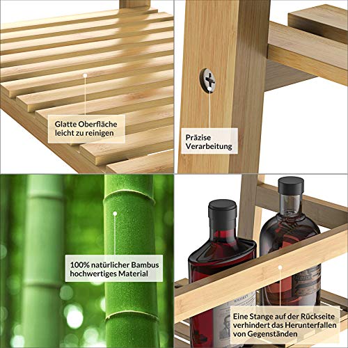 CASARIA® Shelving Unit Bamboo 4 Tier | Bathroom Storage 4 Shelves | 48x32x123cm | Multifunctional | 40 kg Load Capacity | Natural Wooden | Freestanding Ladder Shelf | Adjustable Book Case Plant Stand 4 CASARIA® Shelving Unit Bamboo 4 Tier | Bathroom Storage 4 Shelves | 48x32x123cm | Multifunctional | 40 kg Load Capacity | Natural Wooden | Freestanding Ladder Shelf | Adjustable Book Case Plant Stand - Image 4
