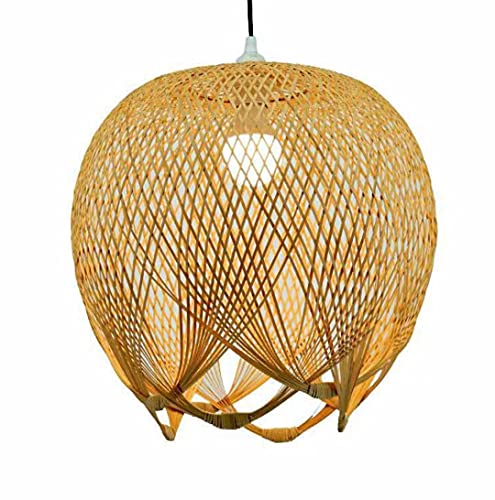 GUANSHAN Creative Weaving Bamboo Pendant Light Bamboo Lampshade Ceiling Light Chandelier Ceiling Lamp for Dining Room, Restaurant, Bedroom, Coffee Shop, Bar, S 1 GUANSHAN Creative Weaving Bamboo Pendant Light Bamboo Lampshade Ceiling Light Chandelier Ceiling Lamp for Dining Room, Restaurant, Bedroom, Coffee Shop, Bar, S