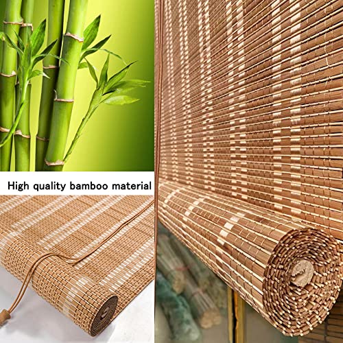 Duchunsheng Garden Roller Bamboo Blinds Width 60 90 100 110 120cm - Retro Shade Dustproof Decorative Curtains For Indoor Outdoor, Natural Wood Shades Blinds, Roman Blinds 2 Duchunsheng Garden Roller Bamboo Blinds Width 60 90 100 110 120cm - Retro Shade Dustproof Decorative Curtains For Indoor Outdoor, Natural Wood Shades Blinds, Roman Blinds - Image 2