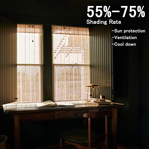 Duchunsheng Garden Roller Bamboo Blinds Width 60 90 100 110 120cm - Retro Shade Dustproof Decorative Curtains For Indoor Outdoor, Natural Wood Shades Blinds, Roman Blinds 4 Duchunsheng Garden Roller Bamboo Blinds Width 60 90 100 110 120cm - Retro Shade Dustproof Decorative Curtains For Indoor Outdoor, Natural Wood Shades Blinds, Roman Blinds - Image 4