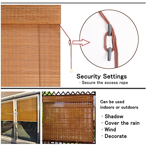 Duchunsheng Garden Roller Bamboo Blinds Width 60 90 100 110 120cm - Retro Shade Dustproof Decorative Curtains For Indoor Outdoor, Natural Wood Shades Blinds, Roman Blinds 5 Duchunsheng Garden Roller Bamboo Blinds Width 60 90 100 110 120cm - Retro Shade Dustproof Decorative Curtains For Indoor Outdoor, Natural Wood Shades Blinds, Roman Blinds - Image 5