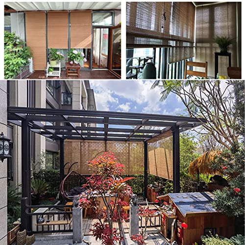 Duchunsheng Garden Roller Bamboo Blinds Width 60 90 100 110 120cm - Retro Shade Dustproof Decorative Curtains For Indoor Outdoor, Natural Wood Shades Blinds, Roman Blinds 7 Duchunsheng Garden Roller Bamboo Blinds Width 60 90 100 110 120cm - Retro Shade Dustproof Decorative Curtains For Indoor Outdoor, Natural Wood Shades Blinds, Roman Blinds - Image 7
