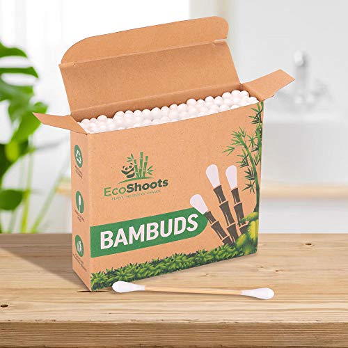 EcoShoots Bamboo Cotton Buds - 400 Organic Cotton Wool Buds Q Tips - Biodegradable Cotton Ear Buds & Compostable Bamboo Earbuds - Recycled Plastic Free Packaging - GOTS Certified Ear Buds Cotton 2 EcoShoots Bamboo Cotton Buds - 400 Organic Cotton Wool Buds Q Tips - Biodegradable Cotton Ear Buds & Compostable Bamboo Earbuds - Recycled Plastic Free Packaging - GOTS Certified Ear Buds Cotton - Image 2