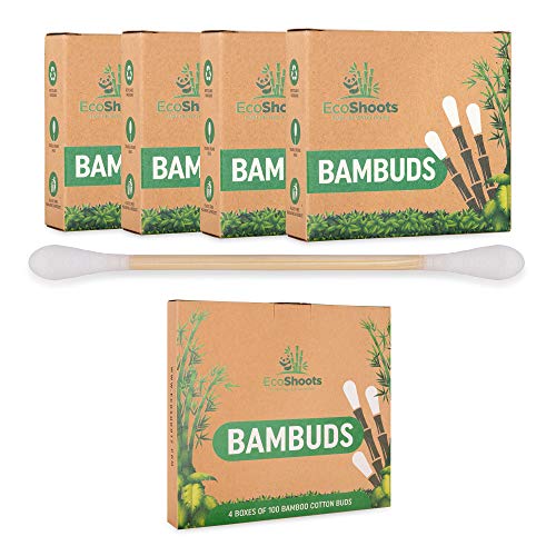 EcoShoots Bamboo Cotton Buds - 400 Organic Cotton Wool Buds Q Tips - Biodegradable Cotton Ear Buds & Compostable Bamboo Earbuds - Recycled Plastic Free Packaging - GOTS Certified Ear Buds Cotton 1 EcoShoots Bamboo Cotton Buds - 400 Organic Cotton Wool Buds Q Tips - Biodegradable Cotton Ear Buds & Compostable Bamboo Earbuds - Recycled Plastic Free Packaging - GOTS Certified Ear Buds Cotton