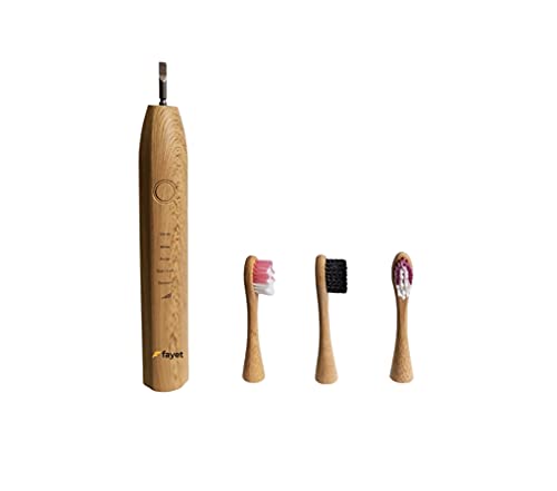 Fayet Bamboo Smart Sonic Electric Toothbrush, IPX8 Waterproof Lightweight Automatic Eco Friendly Electric Toothbrushes 5 Modes 1 Fayet Bamboo Smart Sonic Electric Toothbrush, IPX8 Waterproof Lightweight Automatic Eco Friendly Electric Toothbrushes 5 Modes
