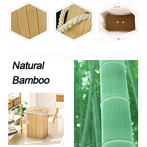 Foldable Bamboo Laundry Basket, Clothes Storage Basket with Lid Dirty Clothes Storage Bucket Cover Household Cloth Container Organiser 5 Foldable Bamboo Laundry Basket, Clothes Storage Basket with Lid Dirty Clothes Storage Bucket Cover Household Cloth Container Organiser - Image 5