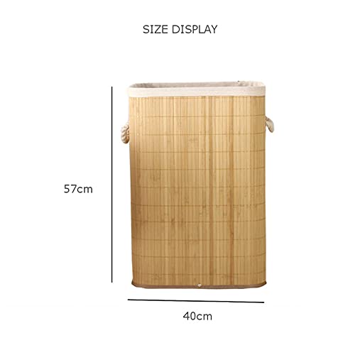 Foldable Bamboo Laundry Basket, Clothes Storage Basket with Lid Dirty Clothes Storage Bucket Cover Household Cloth Container Organiser 6 Foldable Bamboo Laundry Basket, Clothes Storage Basket with Lid Dirty Clothes Storage Bucket Cover Household Cloth Container Organiser - Image 6