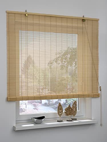 GARDINIA Natural Bamboo Roller Blind, Ceiling or Wall Installation, Light-Transmissive, Non-Transparent, All… 2 GARDINIA Natural Bamboo Roller Blind, Ceiling or Wall Installation, Light-Transmissive, Non-Transparent, All… - Image 2