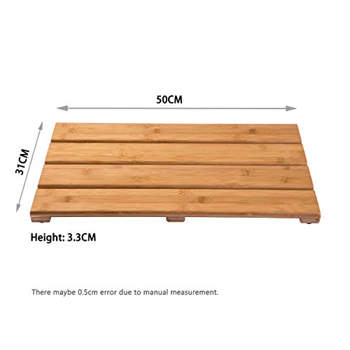 GOBAM Bamboo Bath Mat, Small, 50 x 31 x 3.3 cm - Non-Slip Shower Mat for Spa, Sauna, Kitchen, Indoor & Outdoor Spaces… 2 GOBAM Bamboo Bath Mat, Small, 50 x 31 x 3.3 cm - Non-Slip Shower Mat for Spa, Sauna, Kitchen, Indoor & Outdoor Spaces… - Image 2