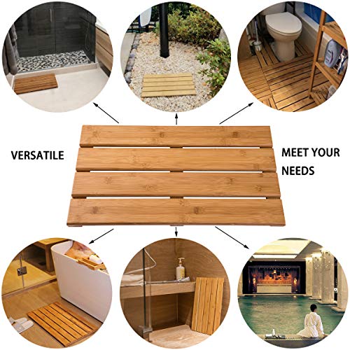 GOBAM Bamboo Bath Mat, Small, 50 x 31 x 3.3 cm - Non-Slip Shower Mat for Spa, Sauna, Kitchen, Indoor & Outdoor Spaces… 5 GOBAM Bamboo Bath Mat, Small, 50 x 31 x 3.3 cm - Non-Slip Shower Mat for Spa, Sauna, Kitchen, Indoor & Outdoor Spaces… - Image 5