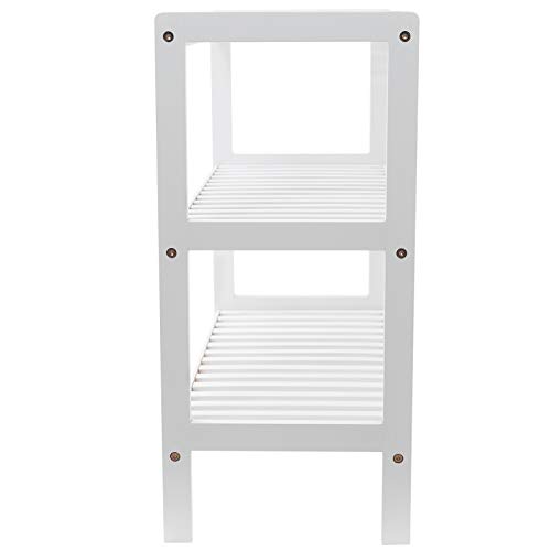 GRANDMA SHARK Bamboo 3 Tier Shoes Rack, Plant Rack, Shelf Organize for up to 12 pairs Shoes (White) 5 GRANDMA SHARK Bamboo 3 Tier Shoes Rack, Plant Rack, Shelf Organize for up to 12 pairs Shoes (White) - Image 5