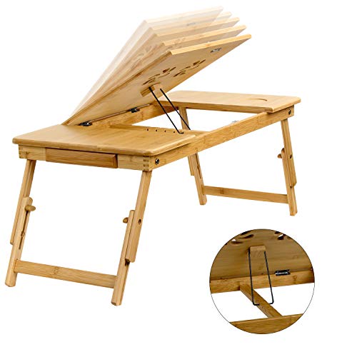 GRANDMA SHARK Foldable Laptop Desk, Bamboo Foldable Laptop Bed Table Tray, Notebook Computer Sofa Table Stand, Height… 5 GRANDMA SHARK Foldable Laptop Desk, Bamboo Foldable Laptop Bed Table Tray, Notebook Computer Sofa Table Stand, Height… - Image 5