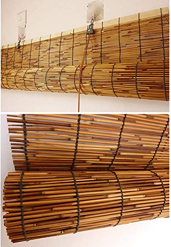 GeYao Sun Shade Roll Up Window Blind Breathable Bamboo Roller Blinds,Partition Privacy Natural Woven Retro Carbonized Reed Curtains,for Decorative Teahouse Restaurant Office (Size : 50x80cm/20x32in) 2 GeYao Sun Shade Roll Up Window Blind Breathable Bamboo Roller Blinds,Partition Privacy Natural Woven Retro Carbonized Reed Curtains,for Decorative Teahouse Restaurant Office (Size : 50x80cm/20x32in) - Image 2