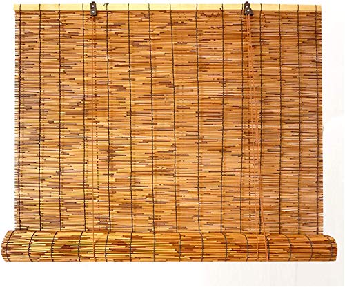GeYao Sun Shade Roll Up Window Blind Breathable Bamboo Roller Blinds,Partition Privacy Natural Woven Retro Carbonized Reed Curtains,for Decorative Teahouse Restaurant Office (Size : 50x80cm/20x32in) 1 GeYao Sun Shade Roll Up Window Blind Breathable Bamboo Roller Blinds,Partition Privacy Natural Woven Retro Carbonized Reed Curtains,for Decorative Teahouse Restaurant Office (Size : 50x80cm/20x32in)